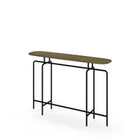 consola metalica dorada y negra de estilo etnico