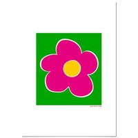 panorama cuadro de aluminio agatha ruiz de la prada flor fondo verde 70x100 cm