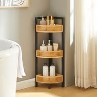 estanteria rinconera tervola de 3 niveles mdf 80x23x23cm - negronatural encasa