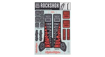 Juego de calcomanias rockshox troy lee design 35 mm plata   naranja