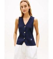 tommy hilfiger para mujer ww0ww49707 chaleco de punto premium marino m casual algodon