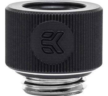 EK-HDC Hard Tube Fitting - 12 mm, Elox Black, Black