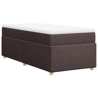 cama individual  cama de adulto  cama box spring con colchon tela marron oscuro 100x200 cm