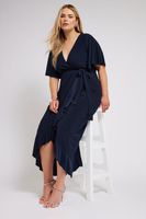 yours london vestido cruzado negro mujer curvy y tallas grandes yours london