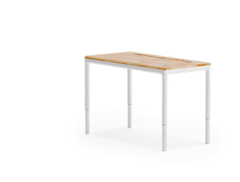 Escritorio elevable integrado de madera maciza