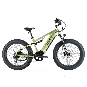 Bicicleta Eléctrica De Ruedas Anchas Cyrusher Rover, 52 V 15,6 Ah, Suspensión Completa, Verde