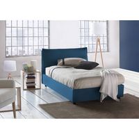 talamo italia cama individual y media con contenedor veronica made in italy cabecero y tapizado en tela apertura frontal con colchon de 120x190 cm incluido azul