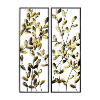 Decoración Pared De Metal Olabios 2 Multicolor 32x90 Cm (2 Piezas)