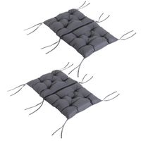outsunny conjunto de 2 cojines para silla con respaldo 50x98x8 cm gris oscuro