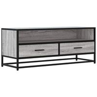 mueble tv  mueble de salon  mesa de tv metal y madera ingenieria gris sonoma 100x345x40 cm
