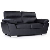 sofa cuero reconstituido  pvc dallas - 2 plazas - negro