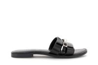 sandalias planas de piel con hebilla joya black 37