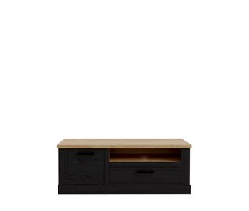 Mueble tv 1 puerta y 1 cajón verona negro y madera