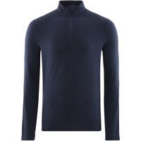 fohn mens merino long sleeve zip base layer 250 navy