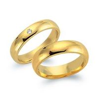 alianzas 8 quilates oro amarillo con diamante