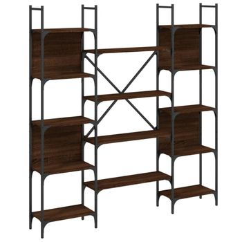 Estantería  librería de madera ingeniería marrón 155,5x24x166,5 cm