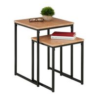juego de mesa auxiliar de 2 - light brownblack - 72x58x435cm