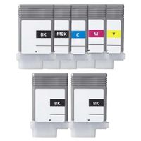 compatible multipack canon imageprograf ipf700 printer ink cartridges 7 pack -0895b001