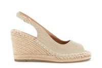 sandalias de lona con punta abierta camel 39