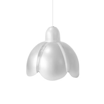 Lámpara de suspensión de metal y cristal  blanco D17,5 cm