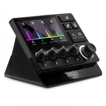 Hercules Stream 200 XLR, Controlador de Audio Profesional para Controlar Mezclas para el Público y el Creador en Vivo, con Micro Preamplificado, Pantalla LCD, Codificadores en Alta resolución.