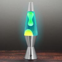 vintage blob lamp - metal lava lamp 145quot - yellowblue