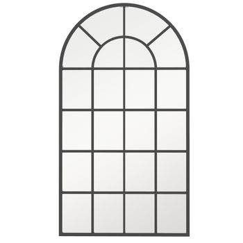 HOMCOM Espejo de Pared 65x110 cm Marco de Metal Moderno Espejo Grande para Salón Entrada Pasillo Negro   Aosom España