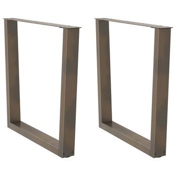 Patas Para Mesa De Comedor En Forma De V (2 Unidades, Acero Natural, 80 X 72-73,3 Cm) Vidaxl