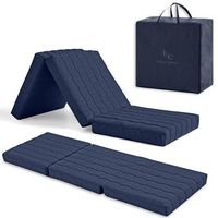 colchon plegable 65x195x12 nucleo espuma hd 10  2 cm viscoelastica colchon plegable muy  versatil transpirable funda lavable y bolsa de transporte color azul