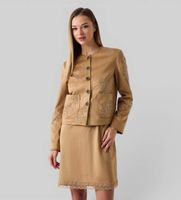 guess para mujer w6yl19w2909 chaqueta oceane con cuentas marron xs casual poliester