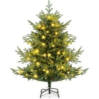 arbol de navidad verde 135 cm costway arbol de navidad con luces incorporadas  442 ramas