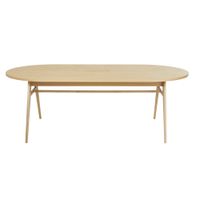 mesa para hosteleria para reuniones ovalada de madera de roble beige para 68 personas long 220
