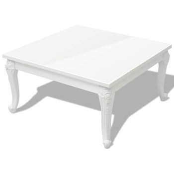 Mesa De Café - Mesa De Centro Blanco Brillante 80x80x42 Cm