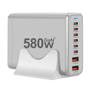 [GaN Tech] Bakeey YMX-580W Cargador USB PD de 580W con 8 puertos 2USB-A+6USB-C PD QC Estación de carga rápida de escrito