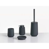 conjunto de 4 accesorios de bano jabonera dispensador de jabon escobilla para el inodoro vaso negro suches