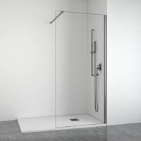 mampara de ducha frontal fija 8 mm gunmetal 98-100 cm bellobath