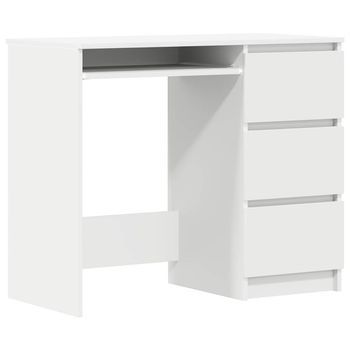Escritorio De Madera Contrachapada Blanco 90x45x76 Cm