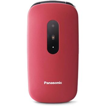 Móvil Panasonic KX-TU446EXR con tapa, teclas grandes, Bluetooth, batería larga duración, rojo