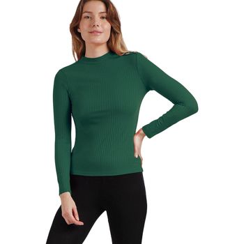 Admas Blusa Camiseta de manga larga con cuello alto Perkins para mujer