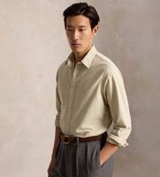 polo ralph lauren para hombre 710805564527 camisa oxford tenida custom fit taupe s casual algodon manga larga