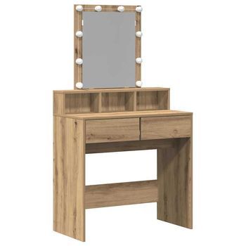 Mesa De Tocador | Mesa De Maquillaje Con Cajón Roble Artisan 80 X 41 X 144.5 Cm