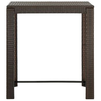 Mesa Alta De Jardín | Mesa De Exterior Ratán Sintético Marrón 100x60,5x110,5 Cm