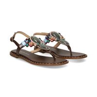 alma en pena sandalias planas mujer - marron talla 38
