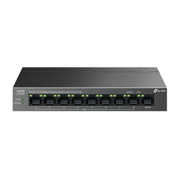 SWITCH NO GESTIONABLE TP-LINK LS109P LITEWAVE 8P 10/100 PoE+ SOBREMESA CARCASA METAL NO RACK