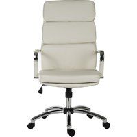deco 1097wh  faux-leather tilting executive chair - white white