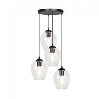 lampara colgante domos transparente 4 luces