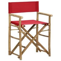 pack 2 uds sillas de director plegables bambu y tela roja