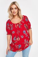 yours blusa viscosa roja de flores mujer curvy y tallas grandes yours