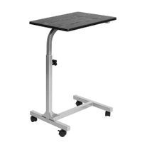 mesa consola informatica movil con altura regulable negra