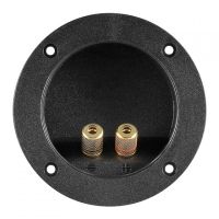 goobay conjunto de 2 bornes dorados para altavoz redondo negro